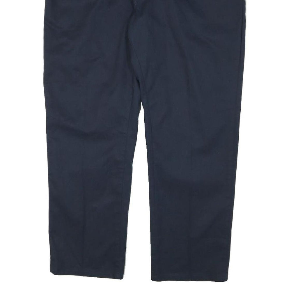 DICKIES Mens Cotton Blend Navy Regular Fit Straight Leg Trousers W42 L29
