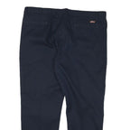 DICKIES Mens Cotton Blend Navy Regular Fit Straight Leg Trousers W42 L29