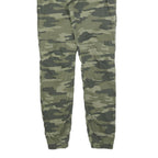 C&A Boys Slim Fit Cotton Blend Green Camouflage Drawstring Trousers W28 L30