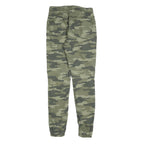 C&A Boys Slim Fit Cotton Blend Green Camouflage Drawstring Trousers W28 L30