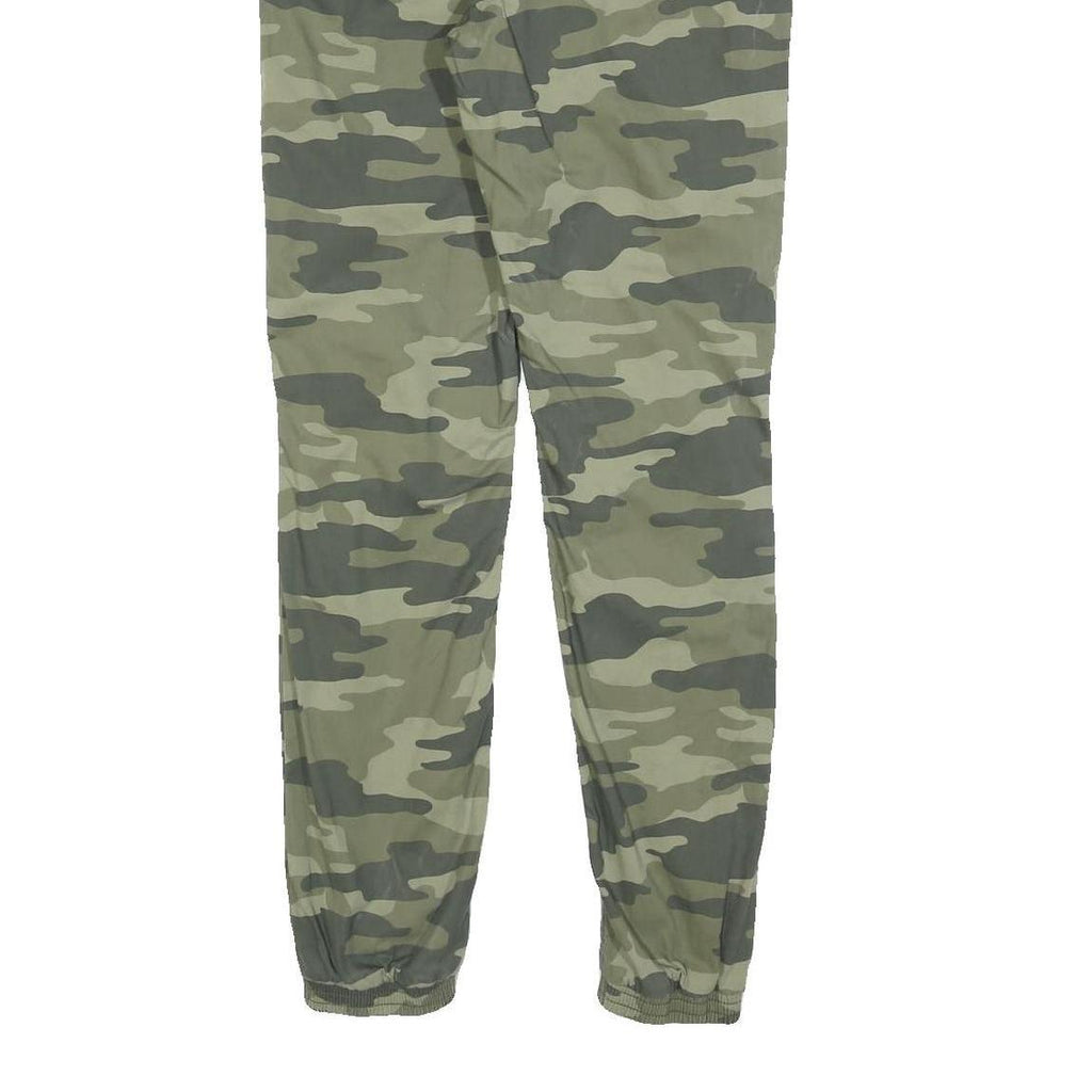 C&A Boys Slim Fit Cotton Blend Green Camouflage Drawstring Trousers W28 L30
