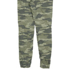 C&A Boys Slim Fit Cotton Blend Green Camouflage Drawstring Trousers W28 L30