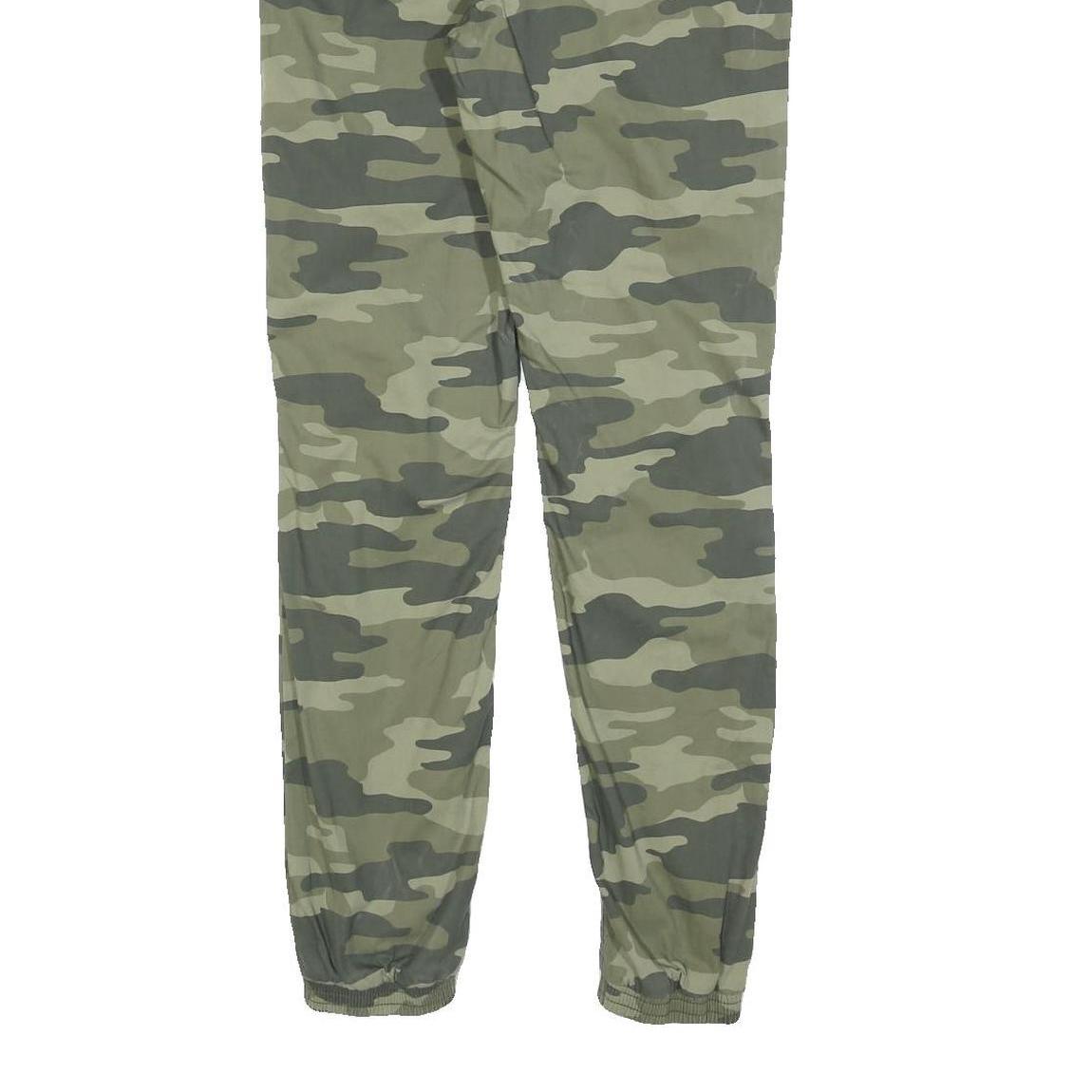 C&A Boys Slim Fit Cotton Blend Green Camouflage Drawstring Trousers W28 L30