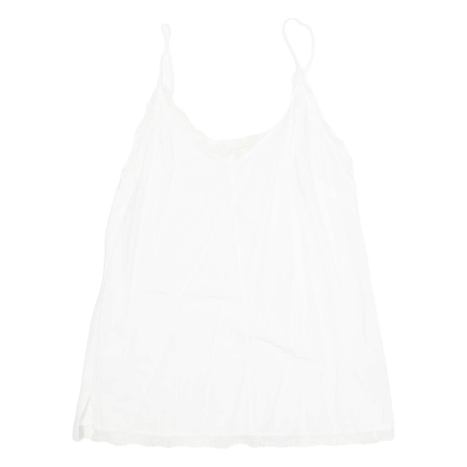 L.O.G.G Womens Camisole Top White Sleeveless Viscose M