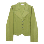 MAX&CO Womens Green Cotton Blend Jacket UK 10 Button Plain Classic Fit