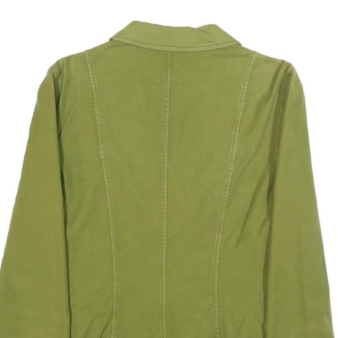 MAX&CO Womens Green Cotton Blend Jacket UK 10 Button Plain Classic Fit
