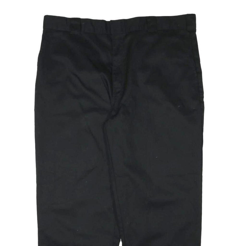 DICKIES Mens Cotton Blend Black Regular Straight Trousers W42 L29 Workwear