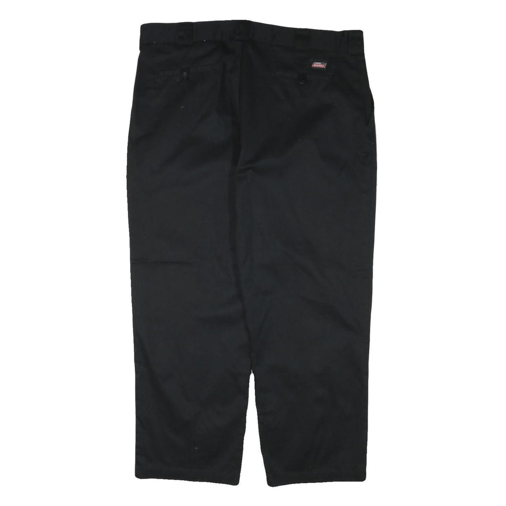 DICKIES Mens Cotton Blend Black Regular Straight Trousers W42 L29 Workwear