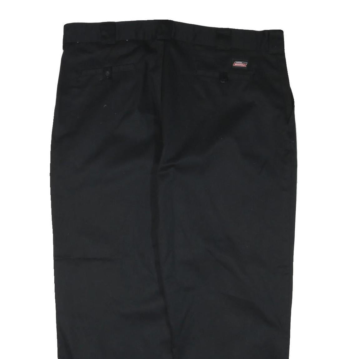 DICKIES Mens Cotton Blend Black Regular Straight Trousers W42 L29 Workwear