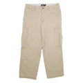 TOMMY HILFIGER Mens Beige Regular Cargo Trousers Cotton Zip W32 L30 Casual