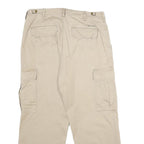 TOMMY HILFIGER Mens Beige Regular Cargo Trousers Cotton Zip W32 L30 Casual