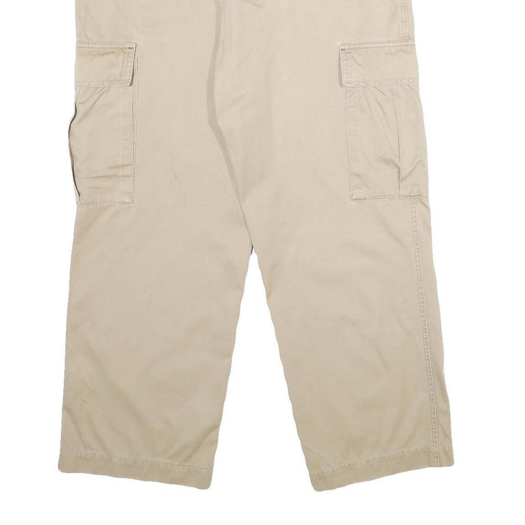 TOMMY HILFIGER Mens Beige Regular Cargo Trousers Cotton Zip W32 L30 Casual