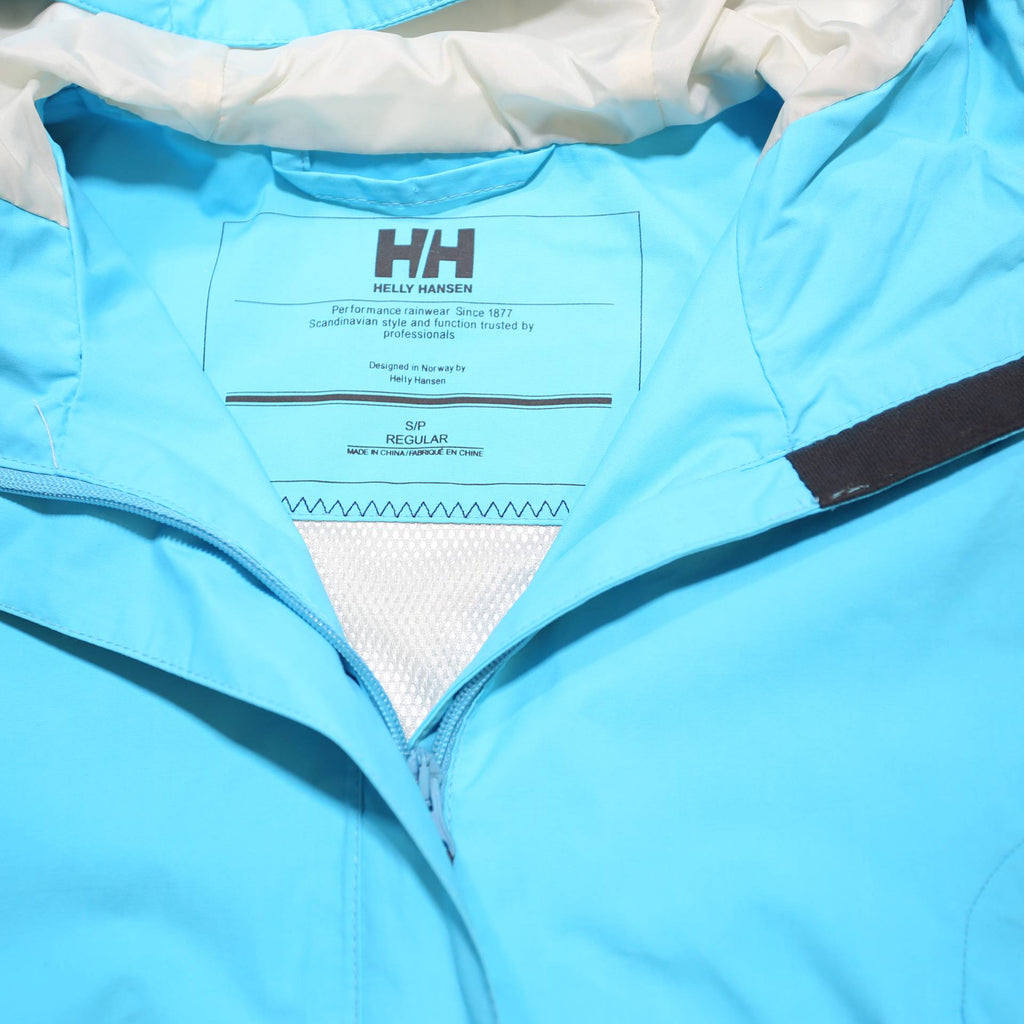 HELLY HANSEN Womens Blue Outdoor Jacket S Polyamide Plain Hooded Zip Fastening