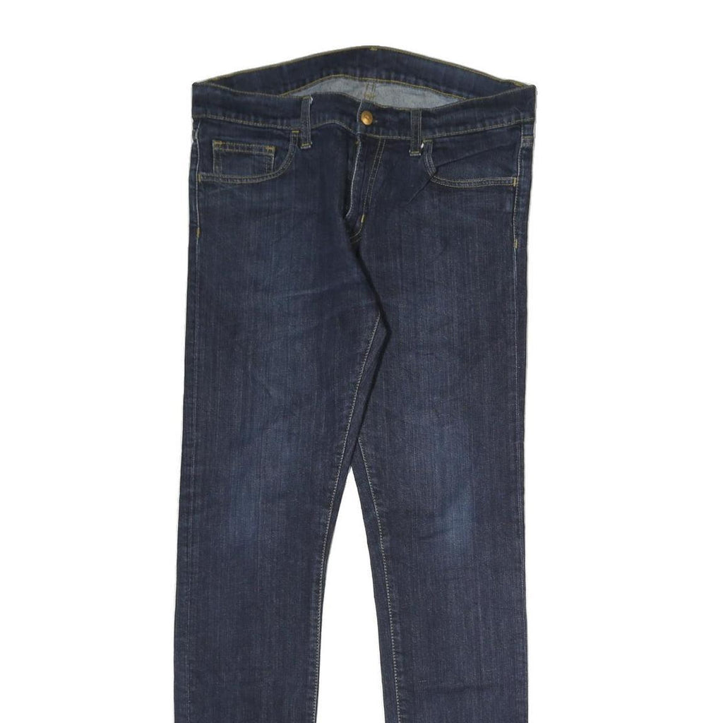 CARHARTT Mens Slim Blue Denim Jeans W32 L31 Classic Fit Zip Closure