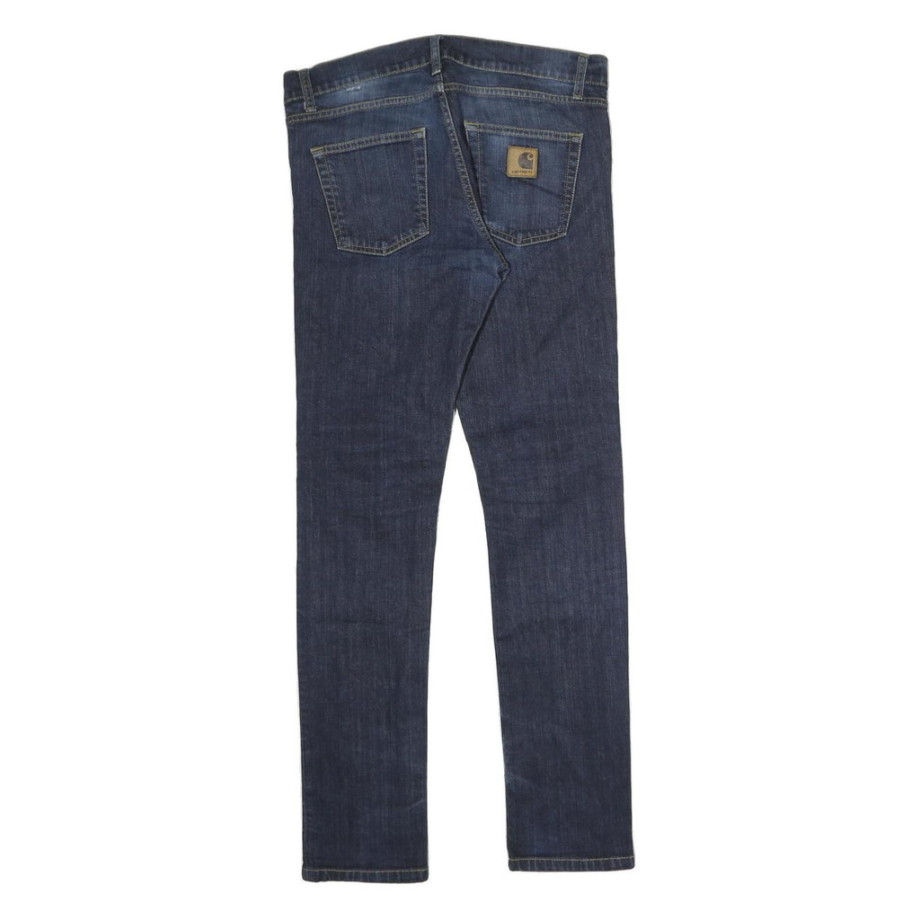 CARHARTT Mens Slim Blue Denim Jeans W32 L31 Classic Fit Zip Closure