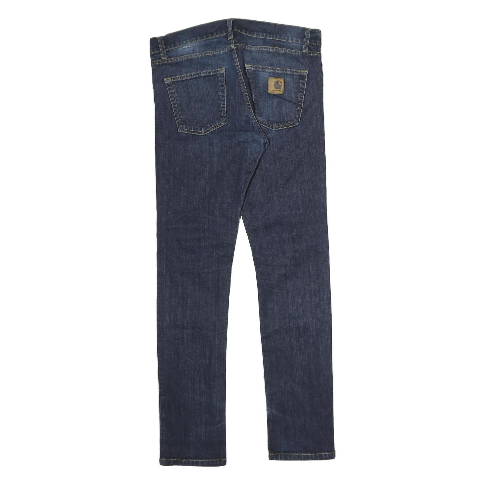 CARHARTT Mens Slim Blue Denim Jeans W32 L31 Classic Fit Zip Closure