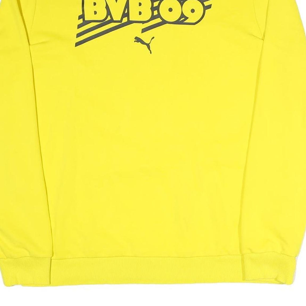 PUMA Mens Yellow BVB 09 Crew Neck XL Cotton Blend Sweatshirt