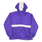 HOLLOWAY Mens Purple & White Outdoor Jacket M Nylon Plain Hooded Zip