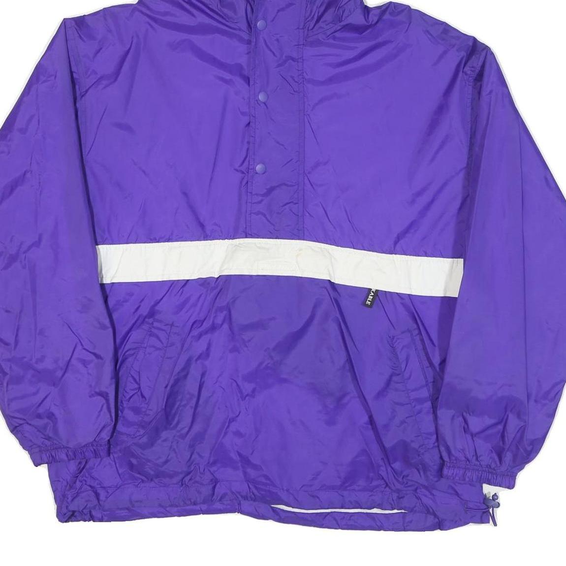 HOLLOWAY Mens Purple & White Outdoor Jacket M Nylon Plain Hooded Zip