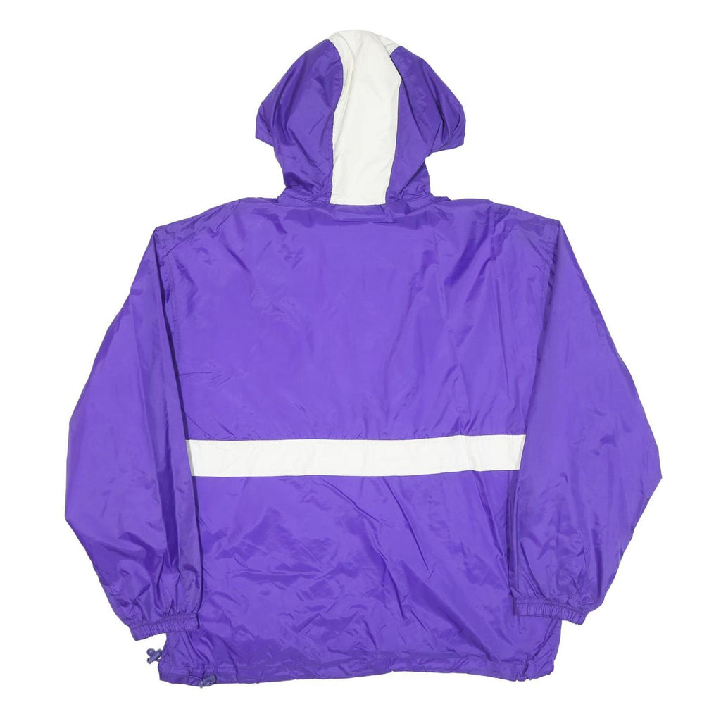 HOLLOWAY Mens Purple & White Outdoor Jacket M Nylon Plain Hooded Zip