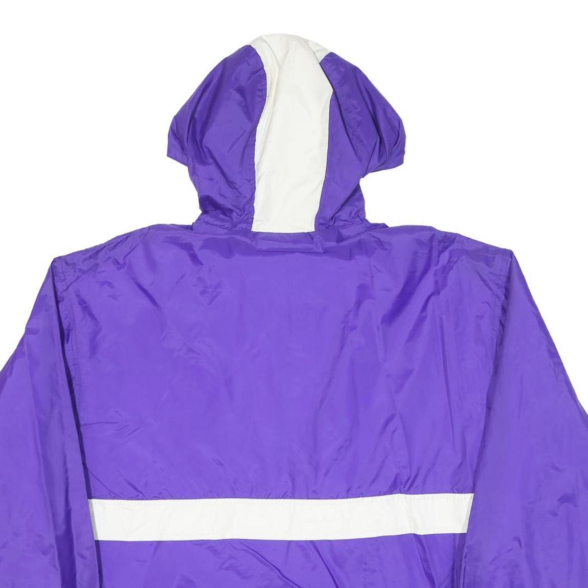 HOLLOWAY Mens Purple & White Outdoor Jacket M Nylon Plain Hooded Zip