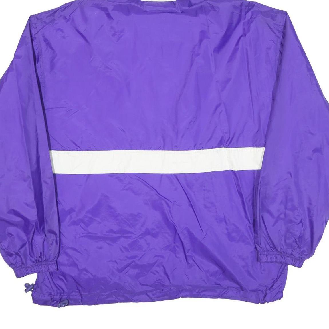 HOLLOWAY Mens Purple & White Outdoor Jacket M Nylon Plain Hooded Zip