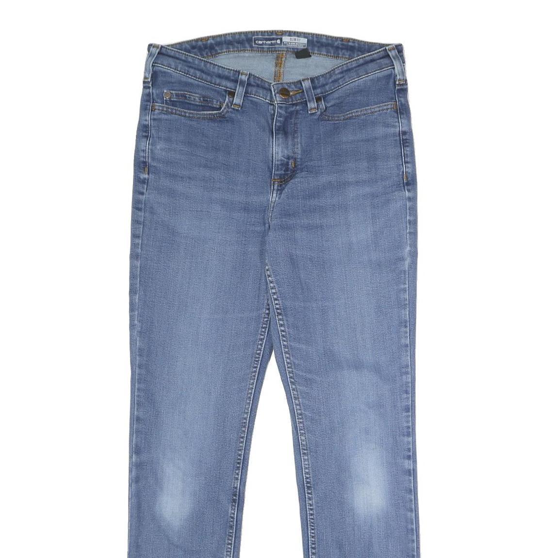 CARHARTT Womens Slim Blue Denim Jeans W30 L30 Comfortable Stretch Zip Closure