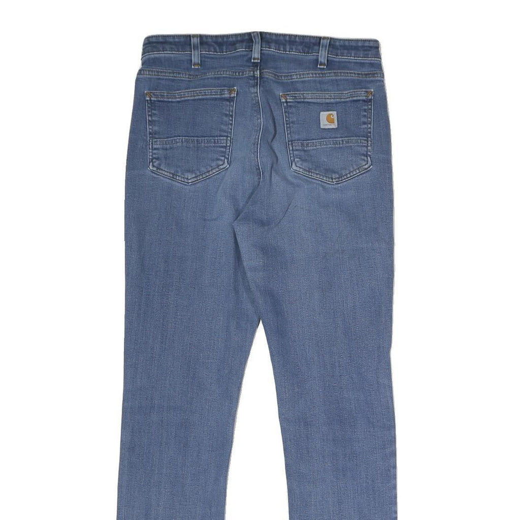CARHARTT Womens Slim Blue Denim Jeans W30 L30 Comfortable Stretch Zip Closure