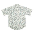 BUGLE BOY Mens Cream & Green Palm Tree Cotton Shirt M Short Sleeve Casual