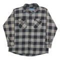 BTC Mens Black & Grey Check Flannel Shirt XL Cotton Blend Casual Workwear