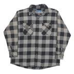 BTC Mens Black & Grey Check Flannel Shirt XL Cotton Blend Casual Workwear