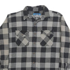 BTC Mens Black & Grey Check Flannel Shirt XL Cotton Blend Casual Workwear