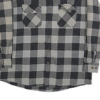 BTC Mens Black & Grey Check Flannel Shirt XL Cotton Blend Casual Workwear