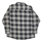 BTC Mens Black & Grey Check Flannel Shirt XL Cotton Blend Casual Workwear