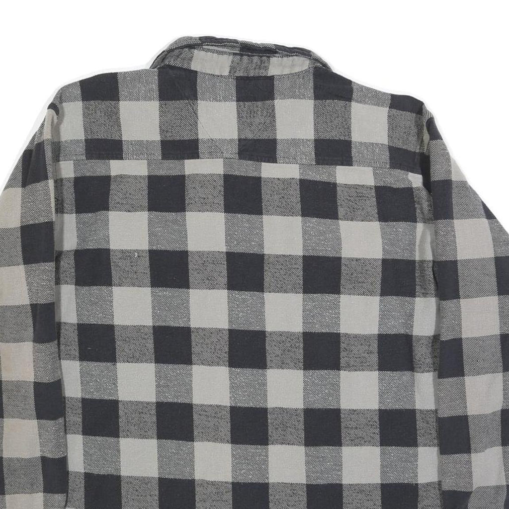 BTC Mens Black & Grey Check Flannel Shirt XL Cotton Blend Casual Workwear