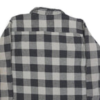 BTC Mens Black & Grey Check Flannel Shirt XL Cotton Blend Casual Workwear