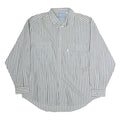 LEVI'S Mens Beige & White Striped Shirt XL Button Down Cotton Casual