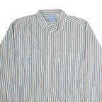 LEVI'S Mens Beige & White Striped Shirt XL Button Down Cotton Casual