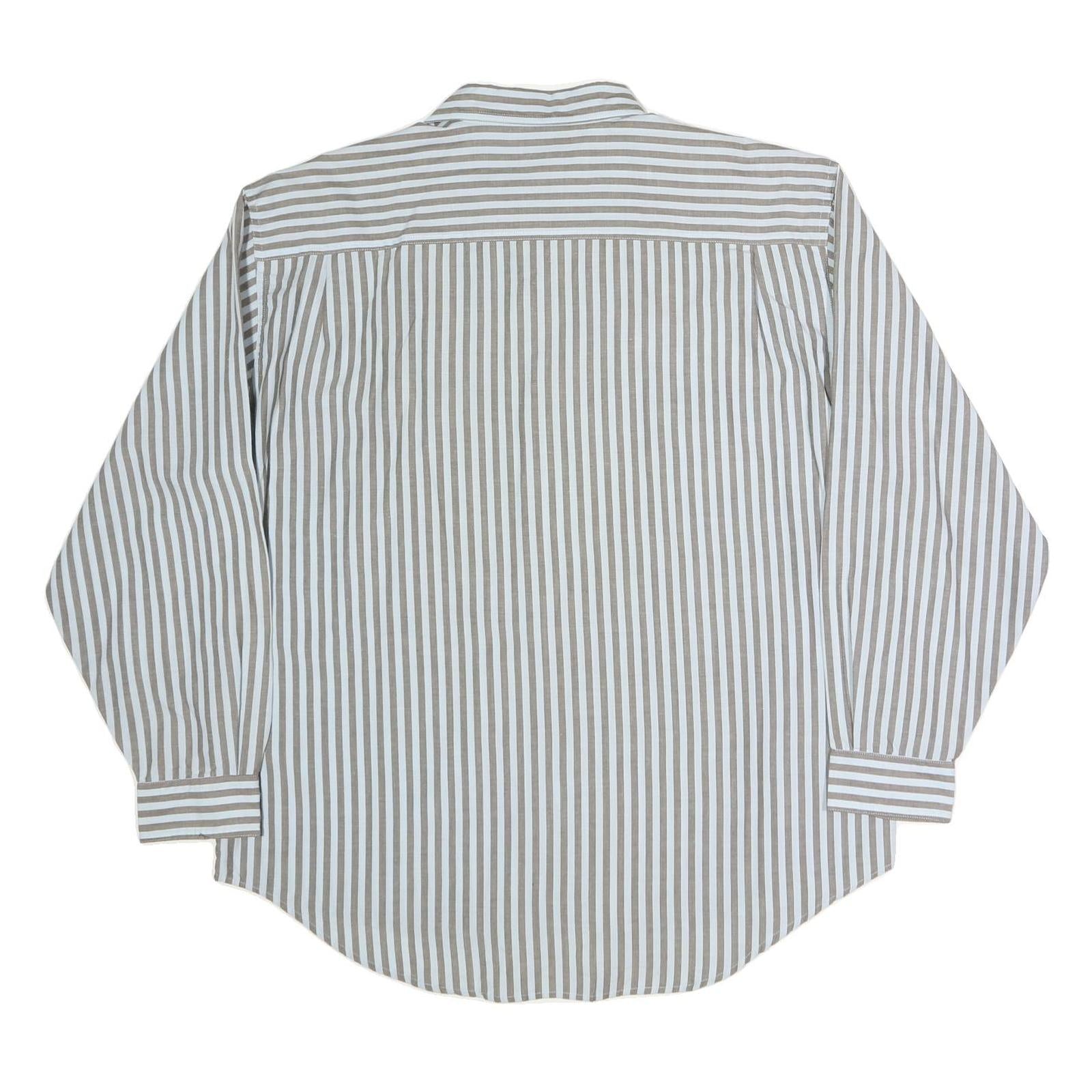 LEVI'S Mens Beige & White Striped Shirt XL Button Down Cotton Casual