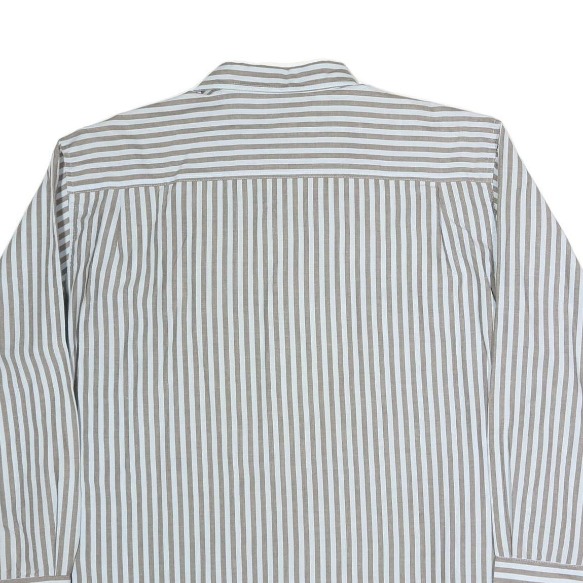 LEVI'S Mens Beige & White Striped Shirt XL Button Down Cotton Casual