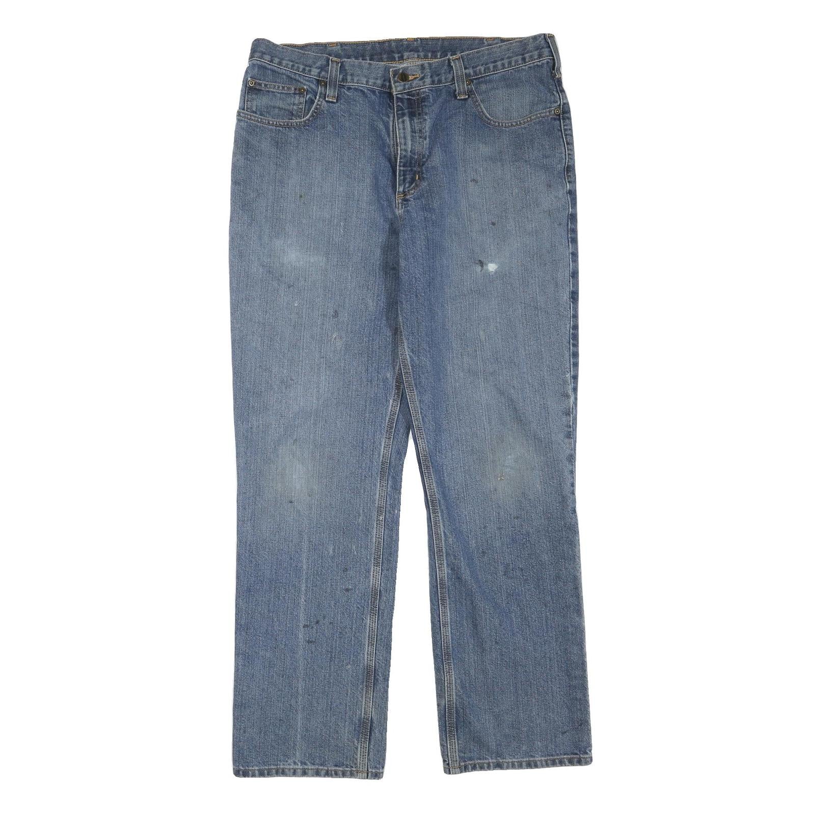 CARHARTT Womens Jeans Blue Regular Straight Denim Medium W36 L32 Classic Cotton