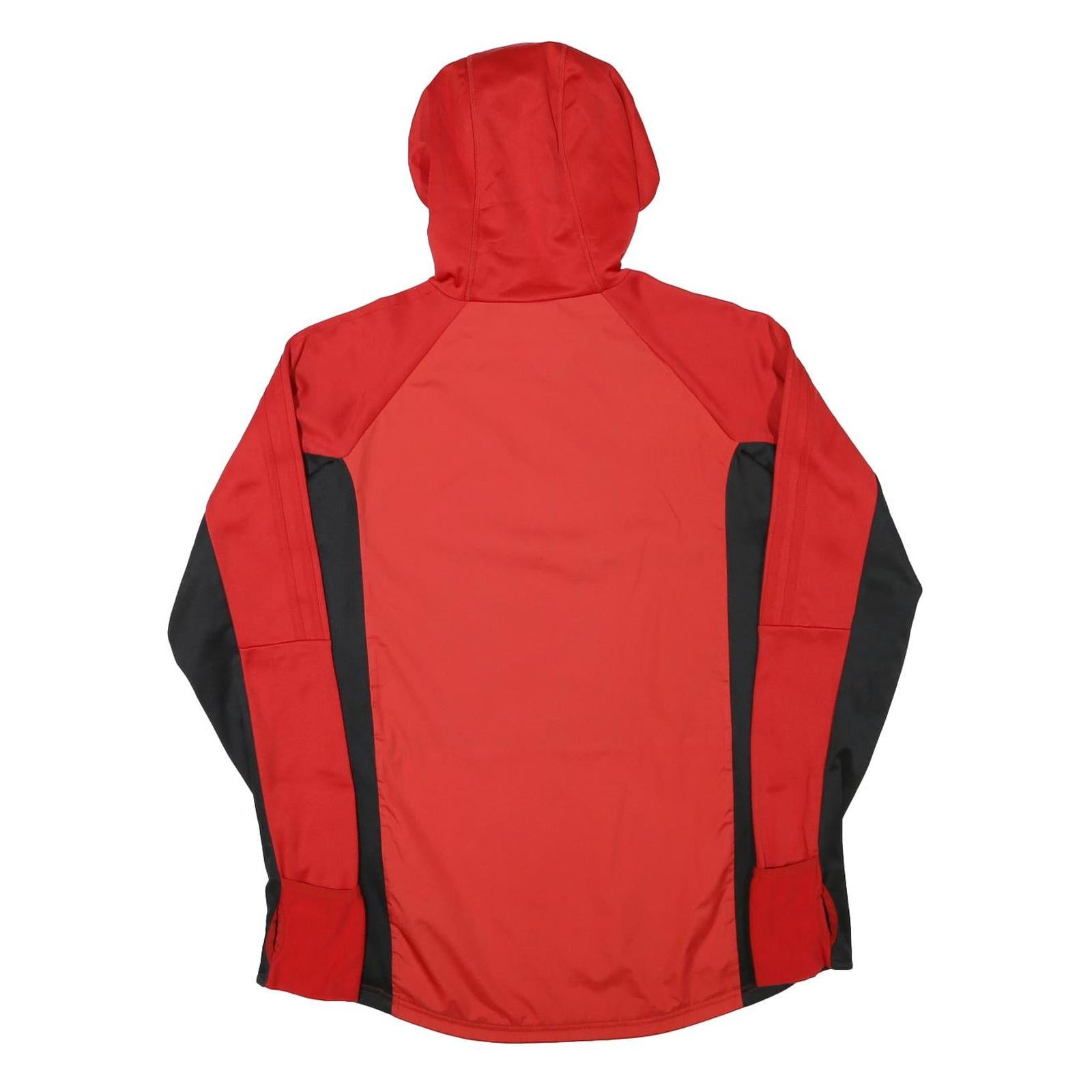 ADIDAS Mens Red & Black Jacket XS Polyester Blend Zip Hoodie Sportswear