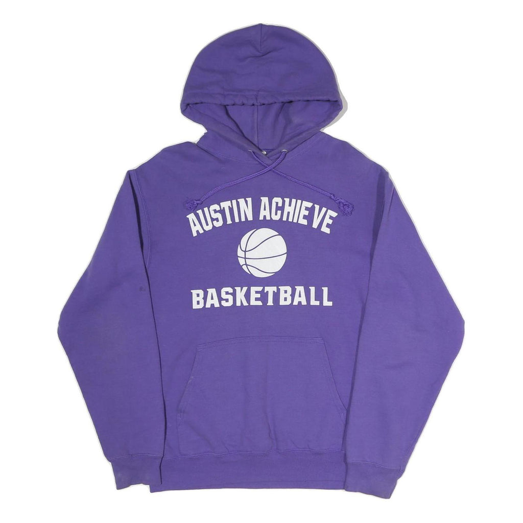 PORT & COMPANY Mens Purple Austin Achieve Basketball Hoodie M Cotton Blend