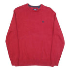 CHAPS Mens Red Plain Cotton Crew Neck Basic Knit Jumper L Classic Stylish