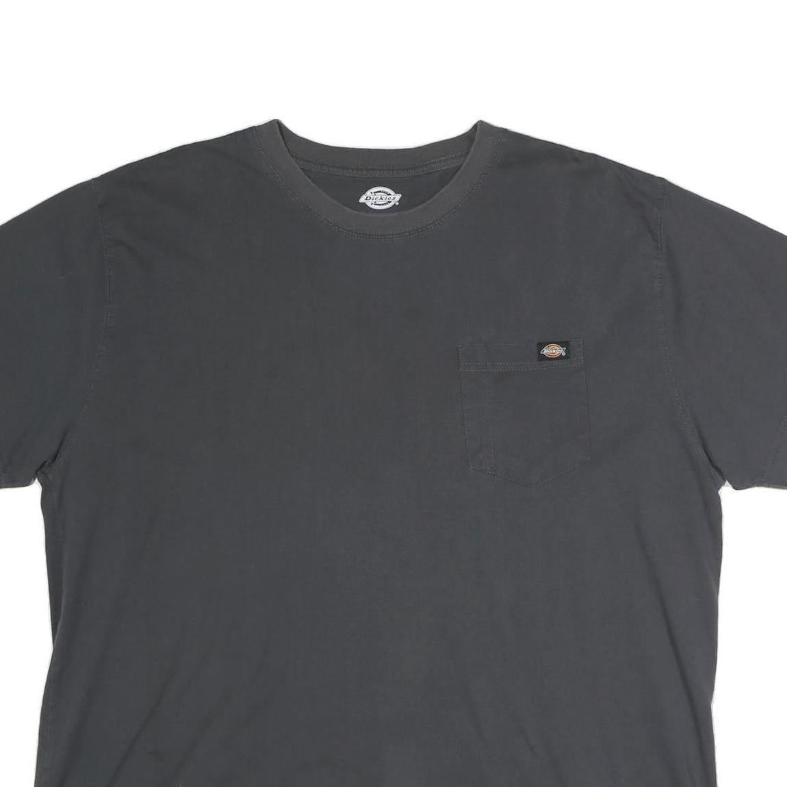 DICKIES Mens Black Pocket T-Shirt 2XL Short Sleeve Crew Neck Plain Cotton