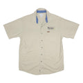 CARHARTT Mens Beige Workwear L Cotton Blend Short Sleeve Shirt Detail Z