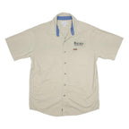 CARHARTT Mens Beige Workwear L Cotton Blend Short Sleeve Shirt Detail Z