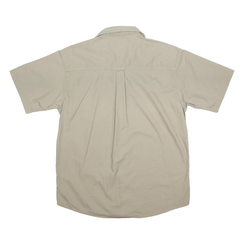 CARHARTT Mens Beige Workwear L Cotton Blend Short Sleeve Shirt Detail Z