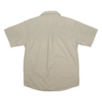 CARHARTT Mens Beige Workwear L Cotton Blend Short Sleeve Shirt Detail Z