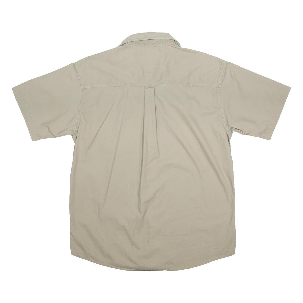 CARHARTT Mens Beige Workwear L Cotton Blend Short Sleeve Shirt Detail Z